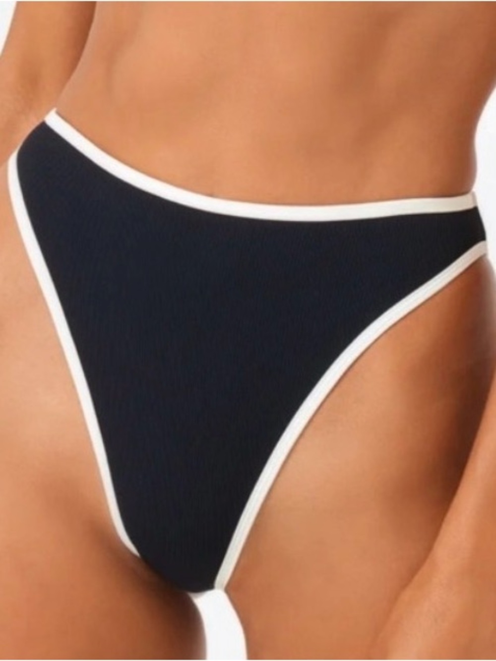 l*space Black Bikini Bottom with White Trim